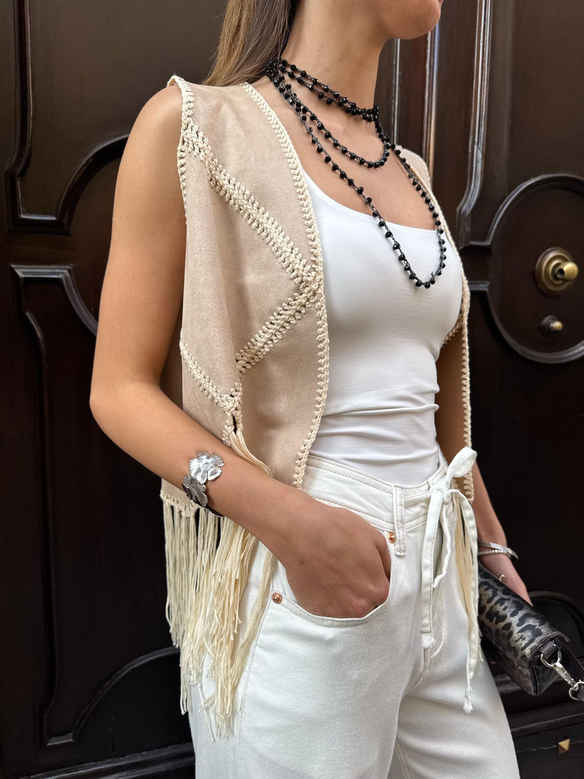 w5888 GILET FRANGE