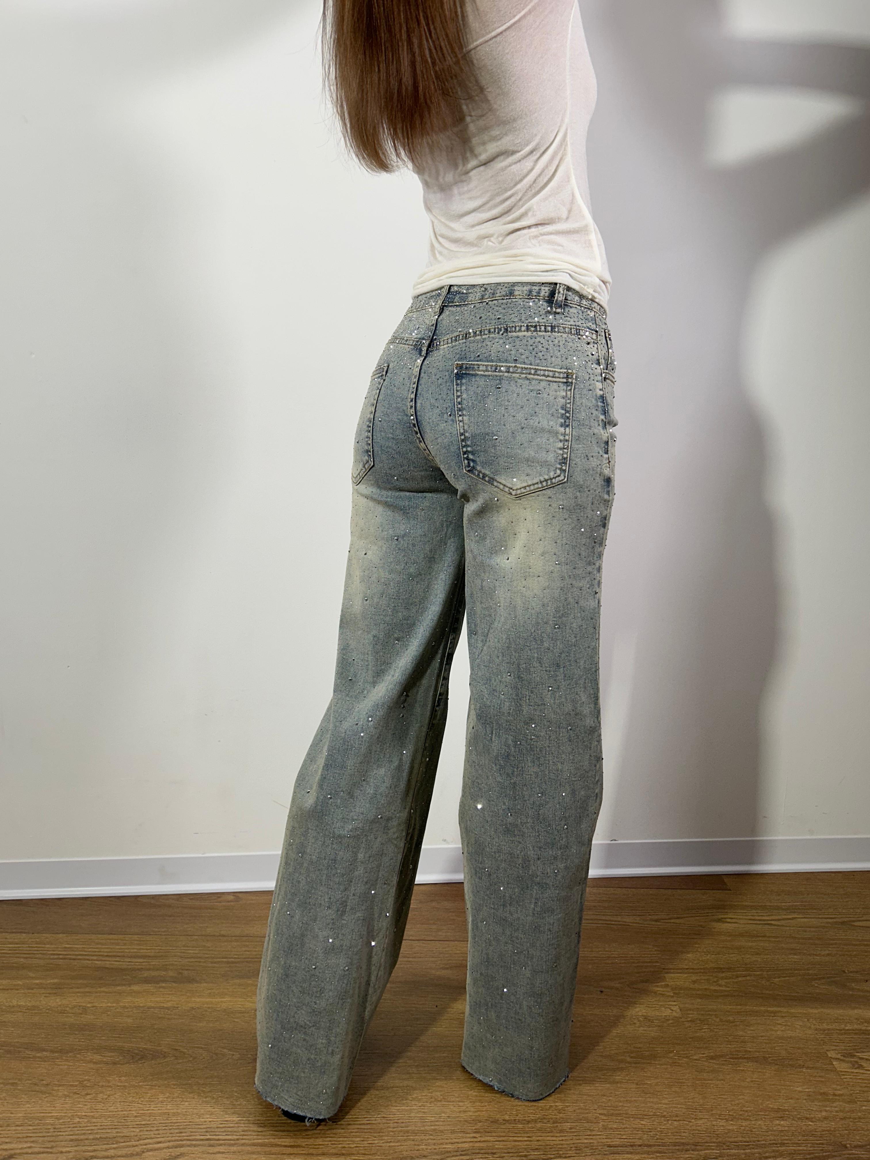 JEANS WIDE STRASS 09456.