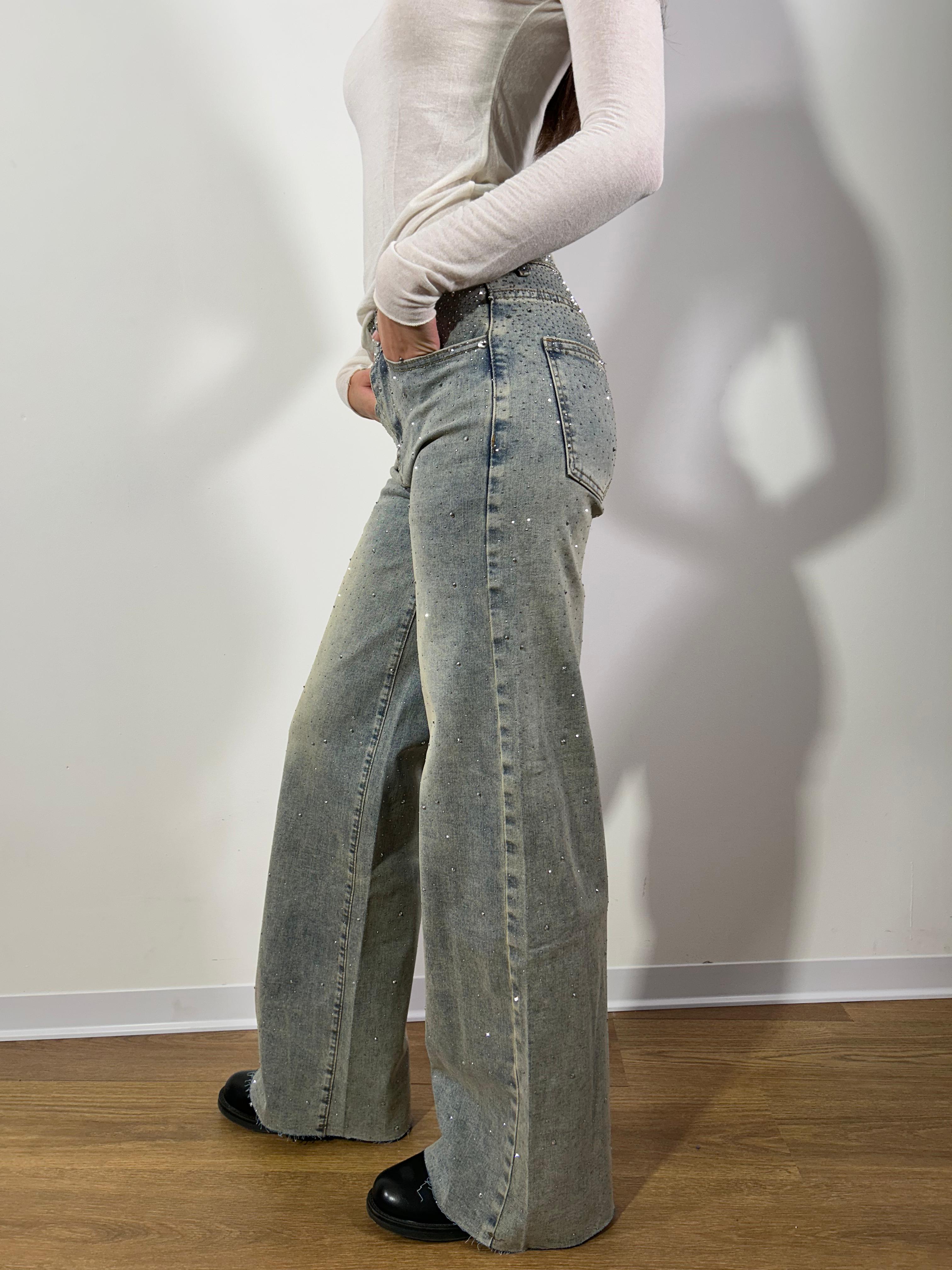 JEANS WIDE STRASS 09456.