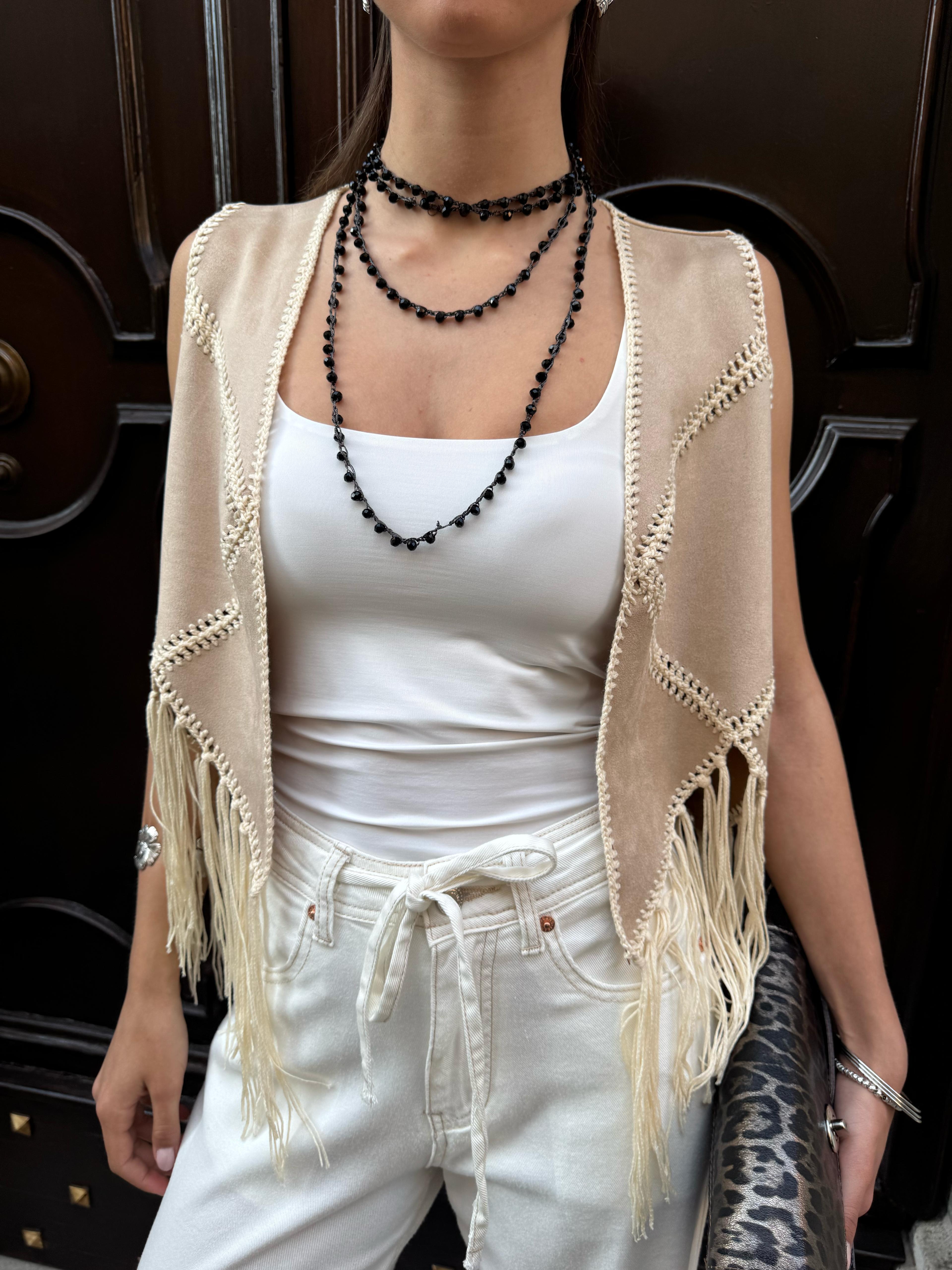w5888 GILET FRANGE