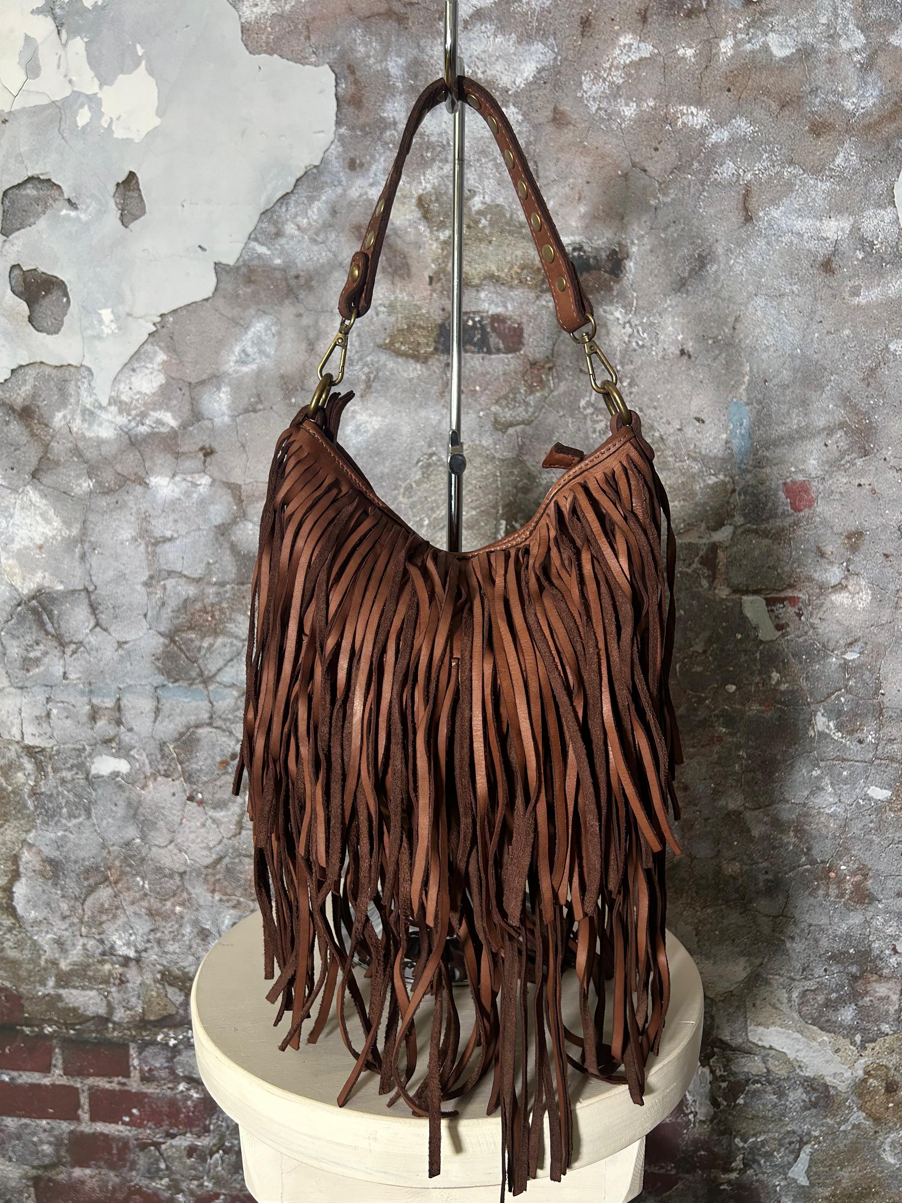 09870 BORSA PELLE FRANGE