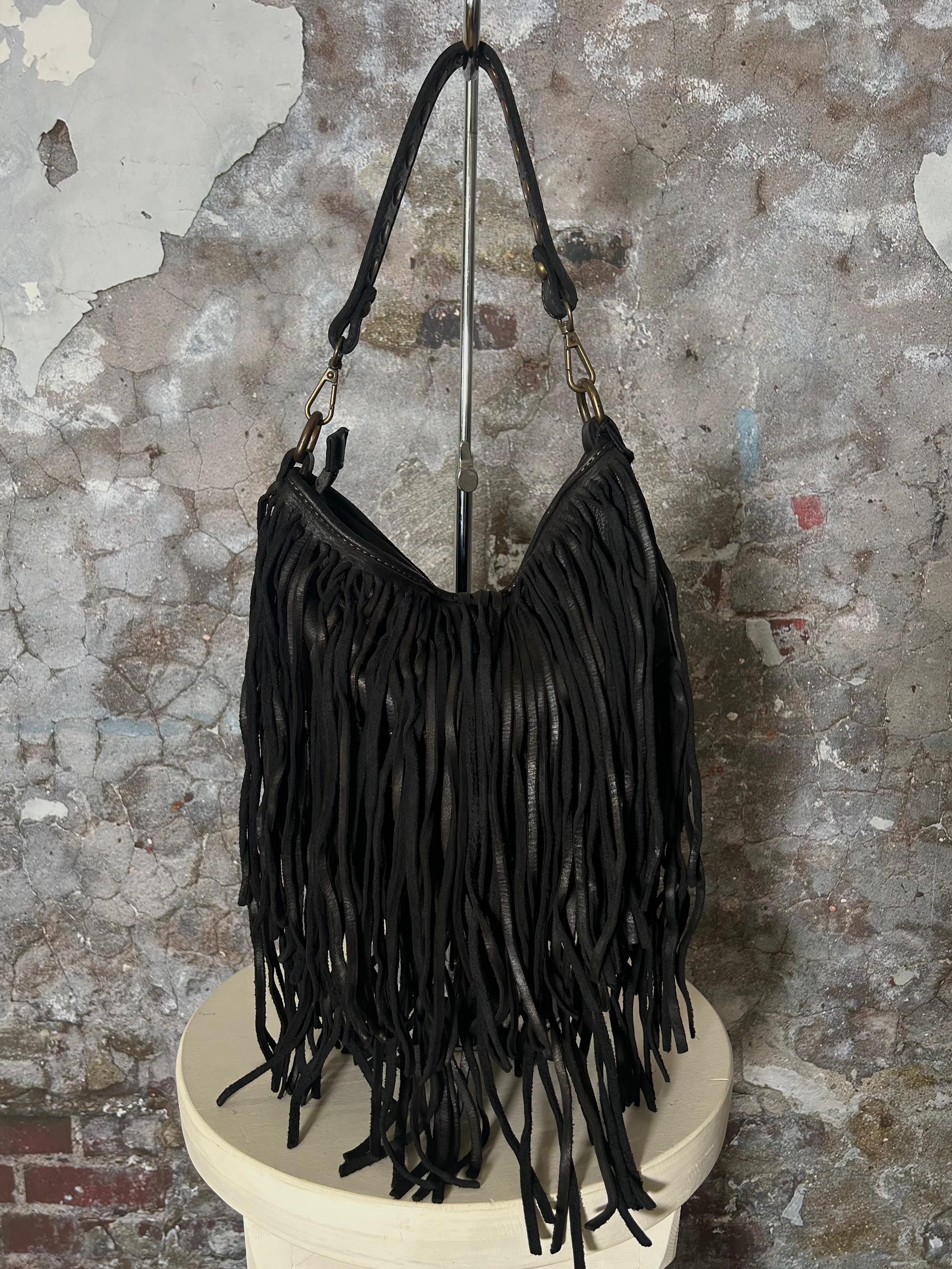 09870 BORSA PELLE FRANGE