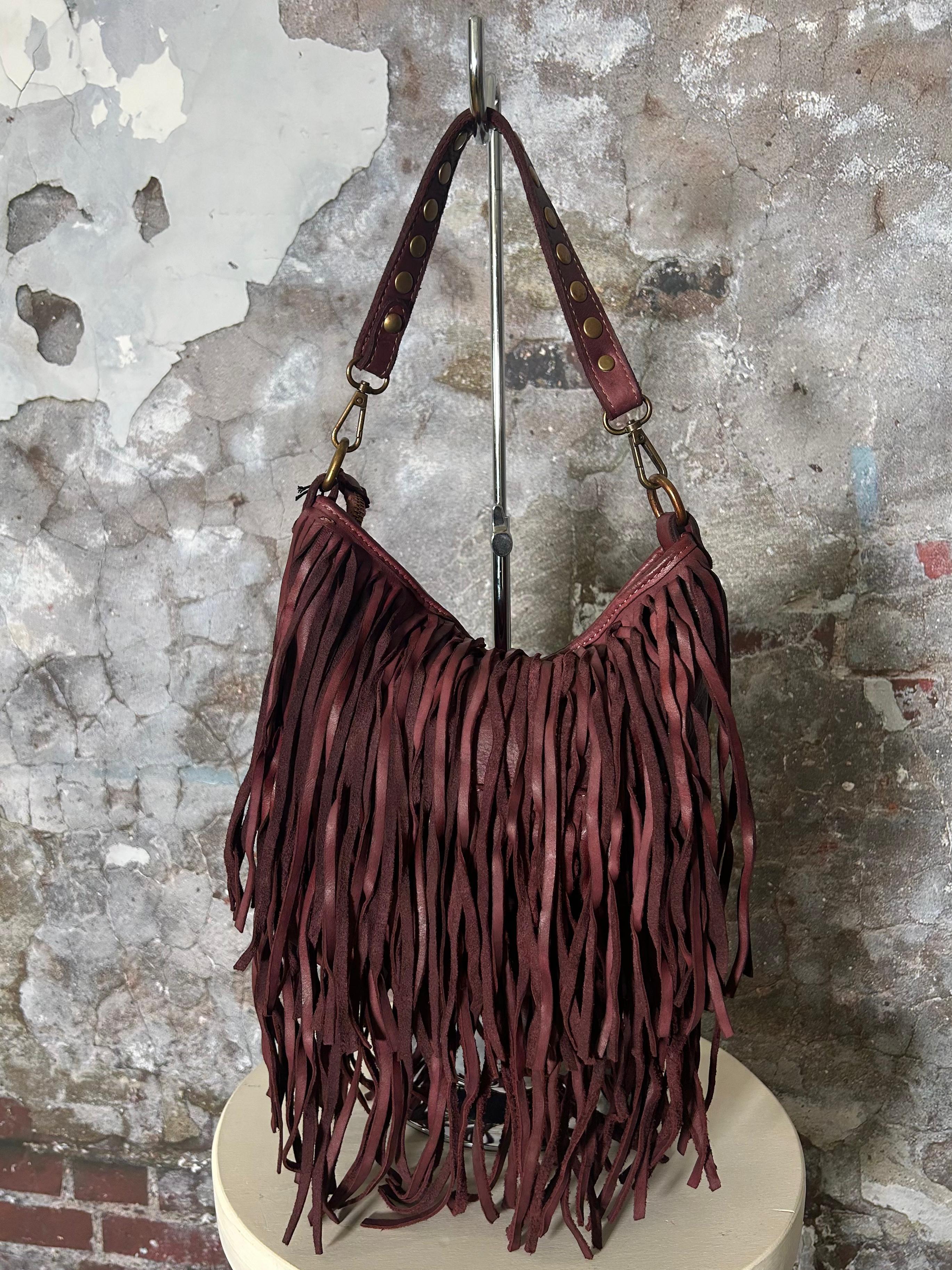 09870 BORSA PELLE FRANGE